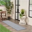 Nourison Courtyard 8' Runner Ivory Blue Fabric Modern Area Rug (8' Runner)
