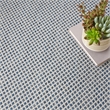 Nourison Courtyard 4' x Round Ivory Blue Fabric Modern Area Rug (4' Round)