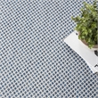 Nourison Courtyard 5' x Square Ivory Blue Fabric Modern Area Rug (5' Square)