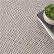 Nourison Courtyard 5' x Square Ivory Charcoal Fabric Modern Area Rug (5' Square)