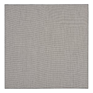 Nourison Courtyard 6' x Square Ivory Charcoal Fabric Modern Area Rug (6' Square)
