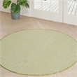 Nourison Courtyard 4' x Round Ivory Green Fabric Modern Area Rug (4' Round)