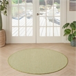 Nourison Courtyard 4' x Round Ivory Green Fabric Modern Area Rug (4' Round)