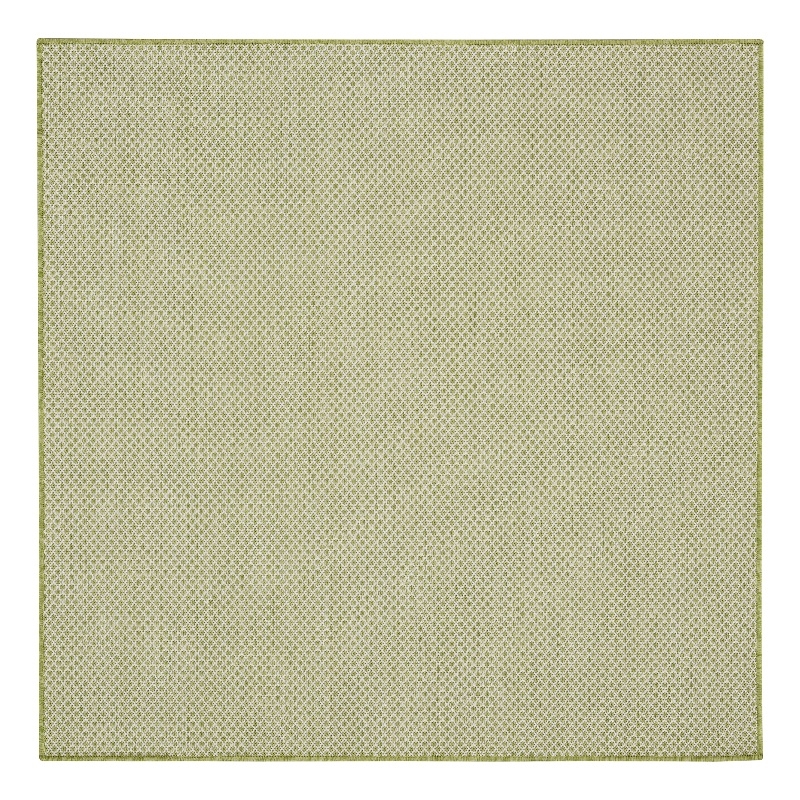 Nourison Courtyard 4' x Square Ivory Green Fabric Modern Area Rug (4' Square)