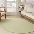 Nourison Courtyard 5' x 8' Oval Ivory Green Fabric Modern Area Rug (8' Oval)