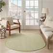 Nourison Courtyard 5' x 8' Oval Ivory Green Fabric Modern Area Rug (8' Oval)