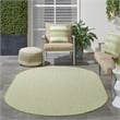 Nourison Courtyard 5' x 8' Oval Ivory Green Fabric Modern Area Rug (8' Oval)