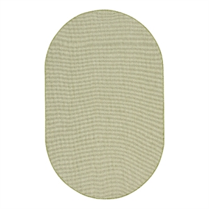 Nourison Courtyard 5' x 8' Oval Ivory Green Fabric Modern Area Rug (8' Oval)