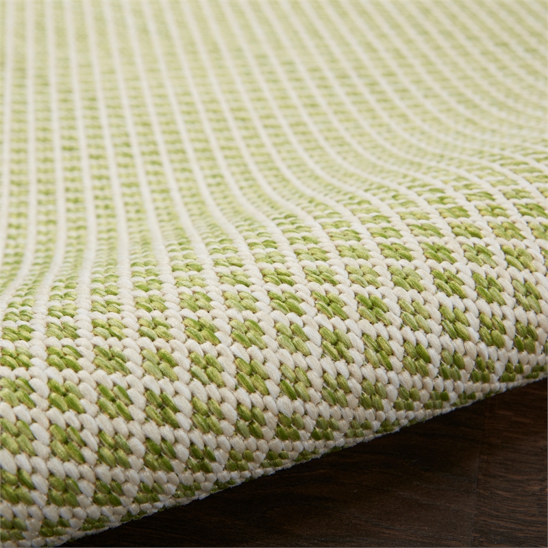 Nourison Courtyard 6' x Square Ivory Green Fabric Modern Area Rug (6' Square)