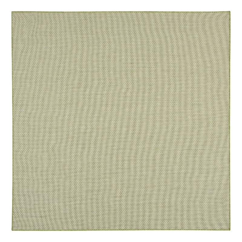 Nourison Courtyard 6' x Square Ivory Green Fabric Modern Area Rug (6' Square)