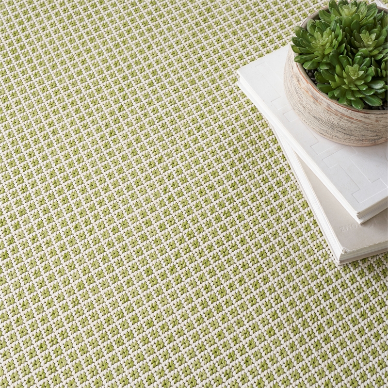 Nourison Courtyard 8' x Square Ivory Green Fabric Modern Area Rug (8' Square)