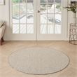 Nourison Courtyard 4' x Round Ivory Silver Fabric Modern Area Rug (4' Round)