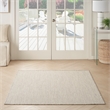 Nourison Courtyard 5' x Square Ivory Silver Fabric Modern Area Rug (5' Square)
