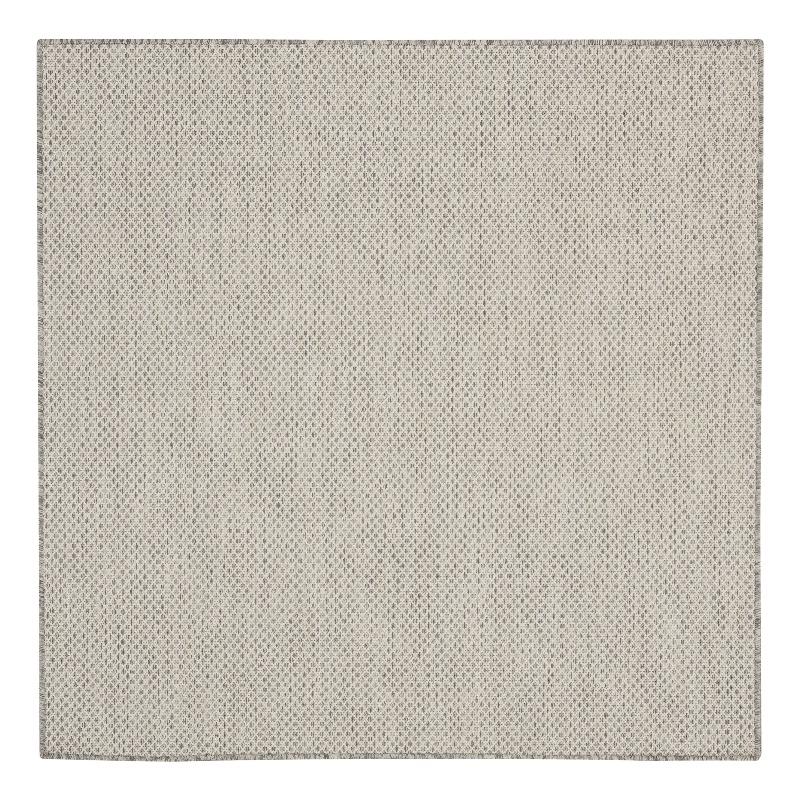 Nourison Courtyard 5' x Square Ivory Silver Fabric Modern Area Rug (5' Square)