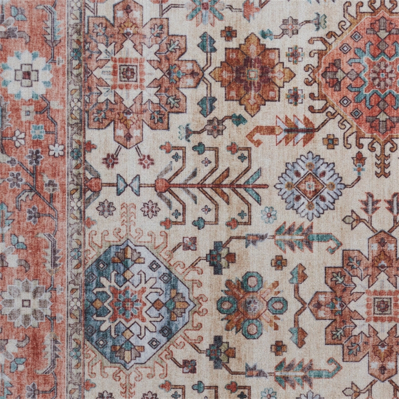 Nourison Fulton 2' x 3' Fabric Beige Multicolor Vintage Flatweave Indoor Rug