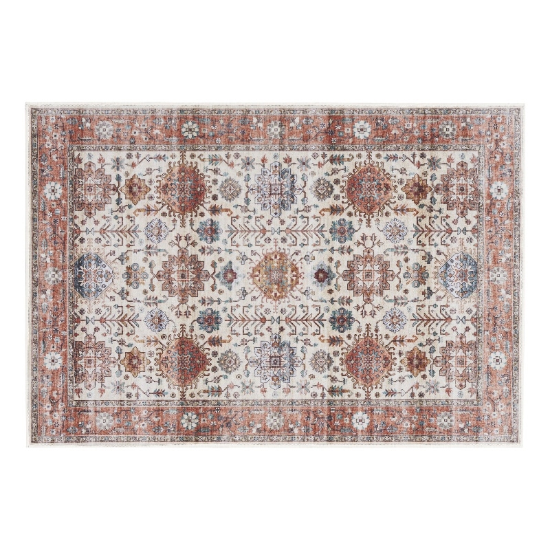 Nourison Fulton 2' x 3' Fabric Beige Multicolor Vintage Flatweave Indoor Rug