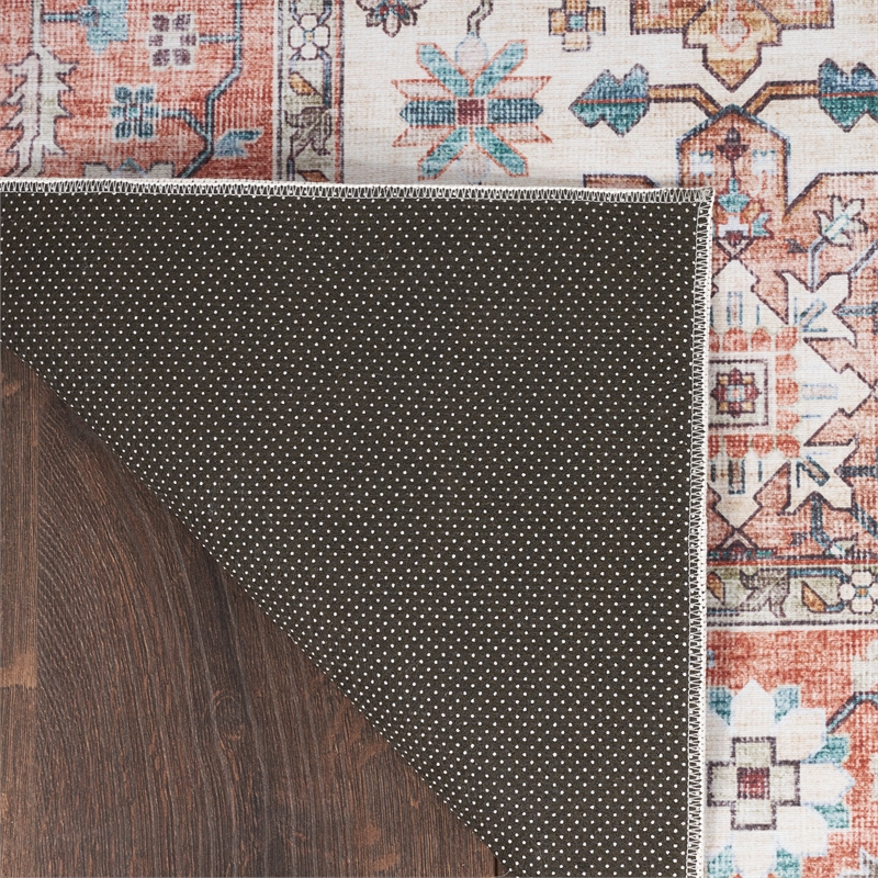 Nourison Fulton 8' x 10' Fabric Beige Multicolor Vintage Flatweave Indoor Rug