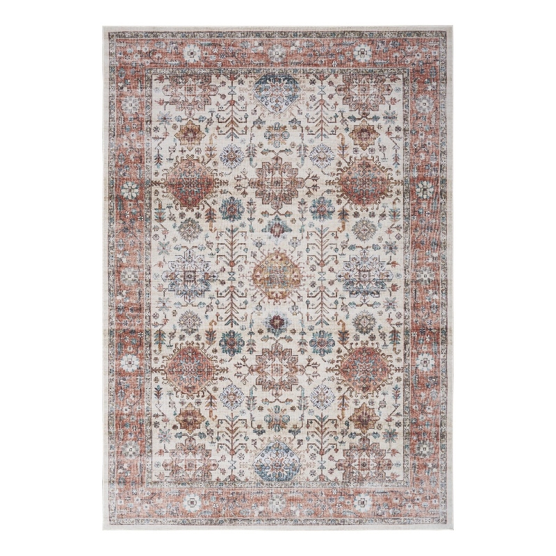 Nourison Fulton 8' x 10' Fabric Beige Multicolor Vintage Flatweave Indoor Rug