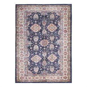 Nourison Fulton 5' x 7' Fabric Navy Blue Vintage Flatweave Indoor Rug