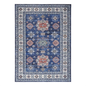 Nourison Fulton 7'10&quot x 9'10&quot Fabric Blue Vintage Flatweave Indoor Rug