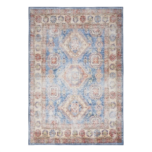 Nourison Fulton 7'10&quot x 9'10&quot Fabric Blue Ivory Vintage Flatweave Indoor Rug