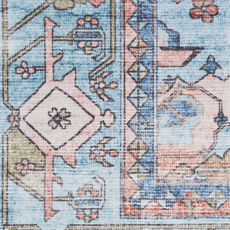 Nourison Fulton 5' x 7' Fabric Blue Vintage Flatweave Indoor Rug