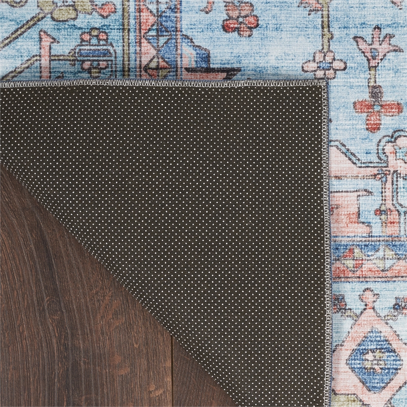Nourison Fulton 5' x 7' Fabric Blue Vintage Flatweave Indoor Rug