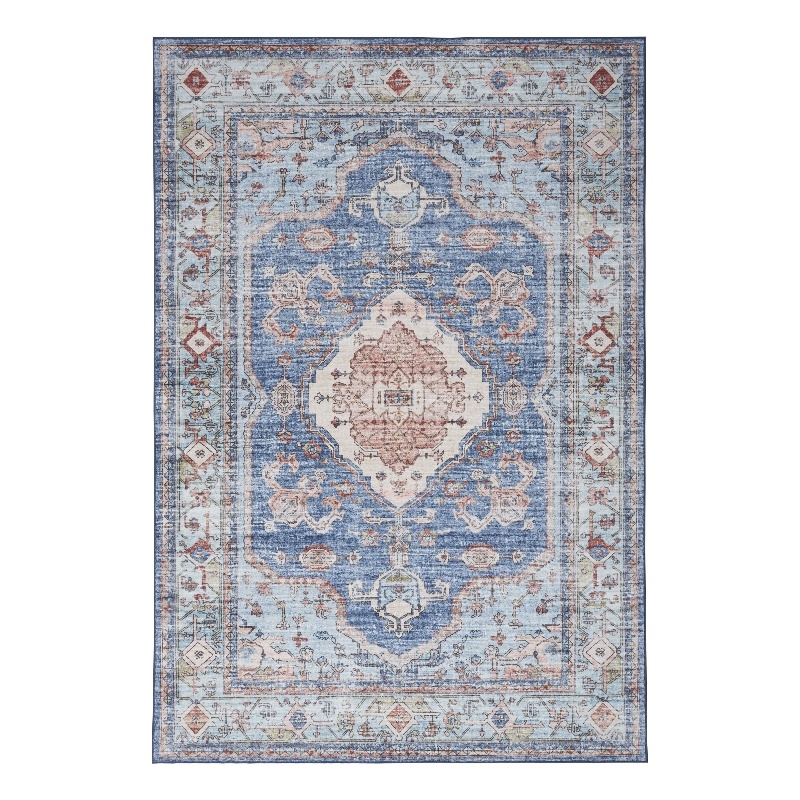 Nourison Fulton 5' x 7' Fabric Blue Vintage Flatweave Indoor Rug