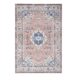 Nourison Fulton 7'10&quot x 9'10&quot Fabric Coral Orange Vintage Flatweave Indoor Rug