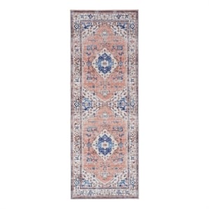 Nourison Fulton 1'10&quot x 5' Fabric Coral Orange Vintage Flatweave Indoor Rug