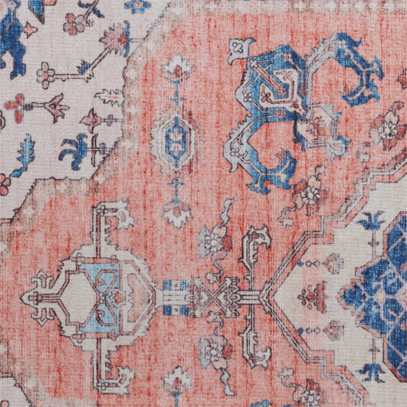 Nourison Fulton 2' x 3' Fabric Coral Orange Vintage Flatweave Indoor Rug