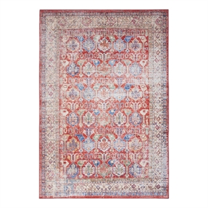 Nourison Fulton 7'10&quot x 9'10&quot Fabric Red Vintage Flatweave Indoor Rug