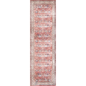 Nourison Fulton 2'3&quot x 7'6&quot Fabric Red Vintage Flatweave Indoor Rug