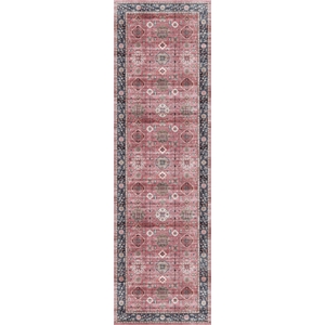 Nourison Fulton 2'3&quot x 7'6&quot Fabric Brick Red Vintage Flatweave Indoor Rug