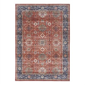 Nourison Fulton 5' x 7' Fabric Rust Red Vintage Flatweave Indoor Rug