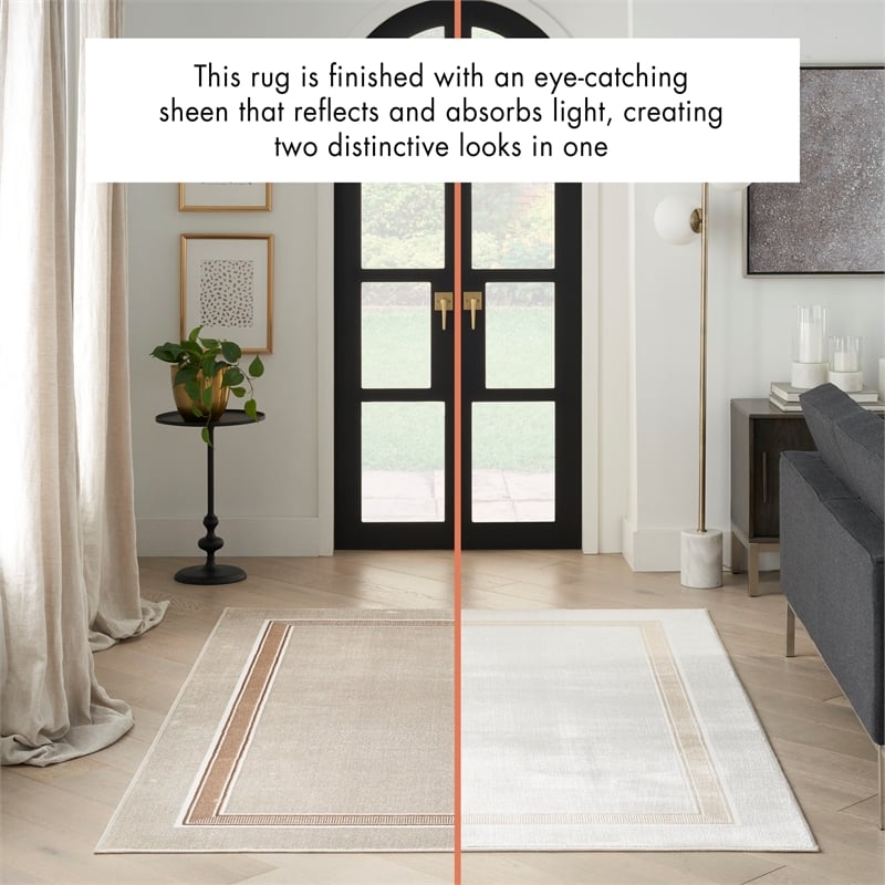 Nourison Glam 9' x 12' Ivory Cream Contemporary Indoor Rug