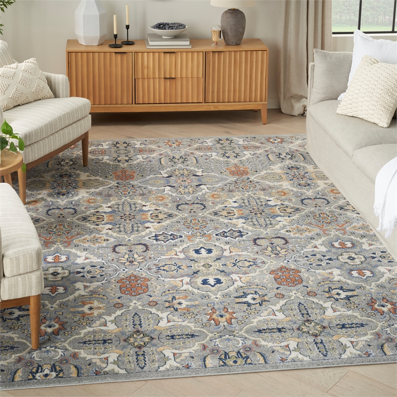 Nourison Allur 8' x 10' Gray Fabric Bohemian Area Rug (8' x 10')