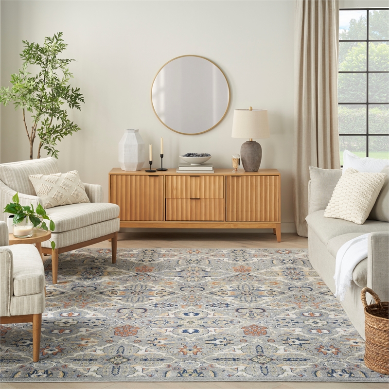 Nourison Allur 8' x 10' Gray Fabric Bohemian Area Rug (8' x 10')