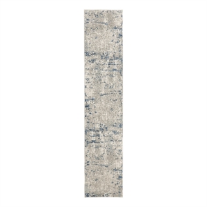 Nourison Concerto 10' Runner Ivory Gray Blue Fabric Modern Area Rug (10' Runner)