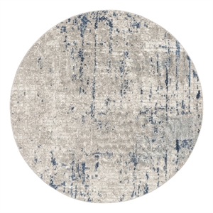 Nourison Concerto 5' x Round Ivory Gray Blue Fabric Modern Area Rug (5' Round)