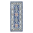 Nourison Home Fulton 5' Runner Fabric Blue Vintage Flatweave Indoor Area Rug
