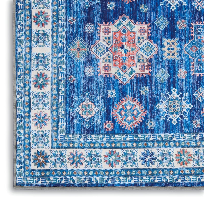 Nourison Home Fulton 2' x 3' Fabric Blue Vintage Flatweave Indoor Area Rug