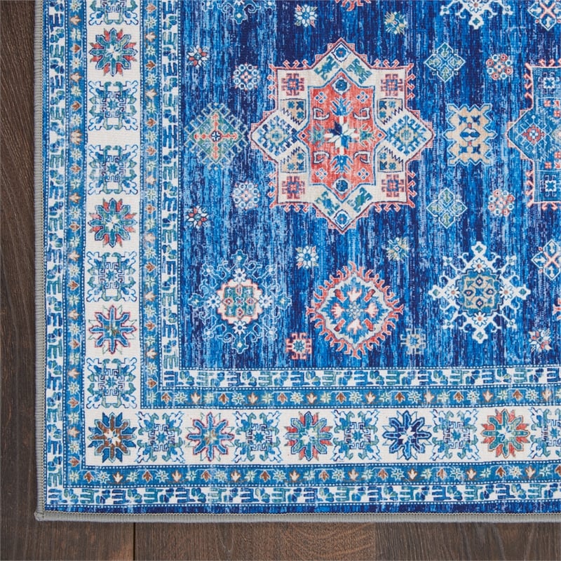 Nourison Home Fulton 2' x 3' Fabric Blue Vintage Flatweave Indoor Area Rug