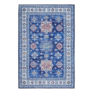 Nourison Home Fulton 2' x 3' Fabric Blue Vintage Flatweave Indoor Area Rug