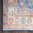 Nourison Home Fulton 5' Runner Fabric Blue Ivory Vintage Flatweave Indoor Rug