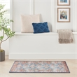 Nourison Home Fulton 5' Runner Fabric Blue Ivory Vintage Flatweave Indoor Rug