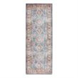 Nourison Home Fulton 5' Runner Fabric Blue Ivory Vintage Flatweave Indoor Rug