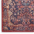 Nourison Home Fulton 5' Runner Fabric Red Vintage Flatweave Indoor Area Rug