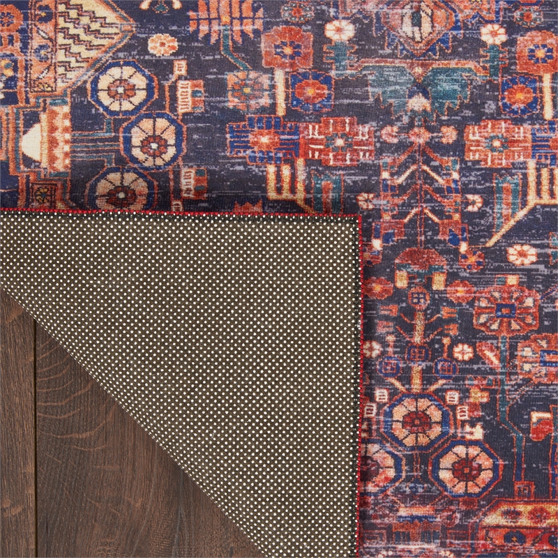 Nourison Home Fulton 5' Runner Fabric Red Vintage Flatweave Indoor Area Rug