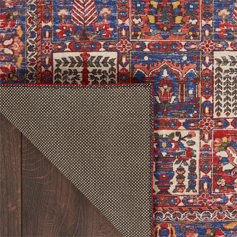 Nourison Home Fulton 5' Runner Fabric Red Vintage Flatweave Indoor Area Rug